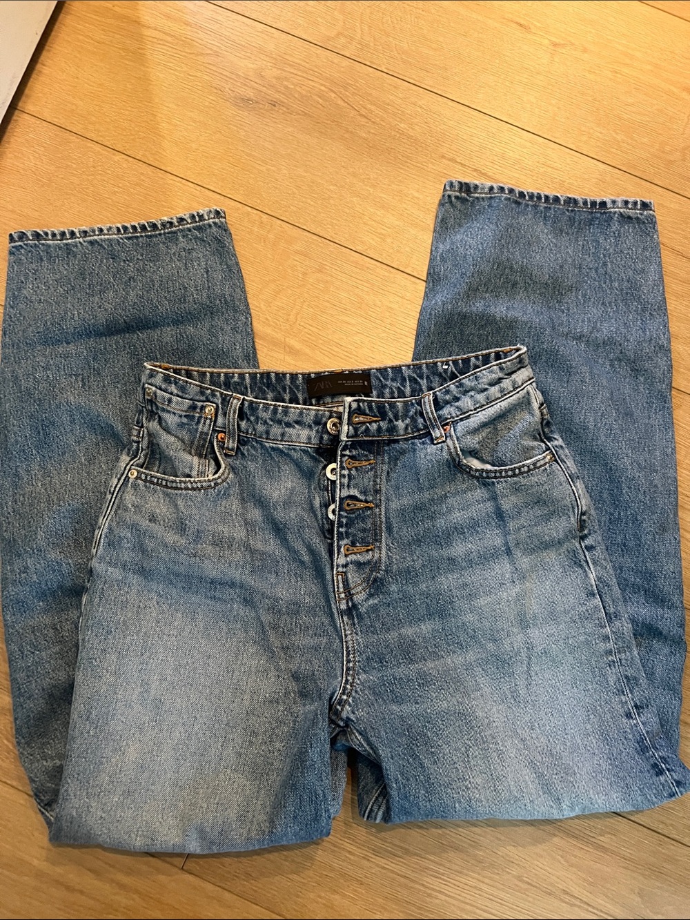 Zara Light Blue Barrel Women's Jeans